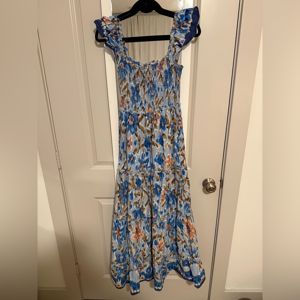 House of Harlow 1960 Blue and Brown Maxi Dress